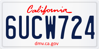 CA license plate 6UCW724