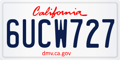 CA license plate 6UCW727