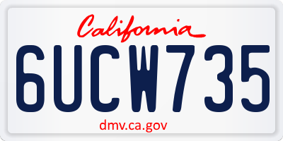 CA license plate 6UCW735