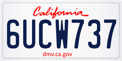 CA license plate 6UCW737