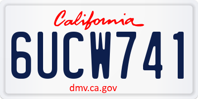 CA license plate 6UCW741