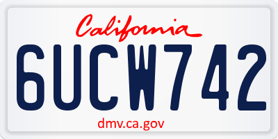 CA license plate 6UCW742