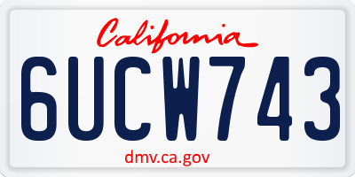 CA license plate 6UCW743