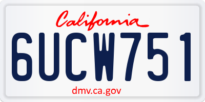 CA license plate 6UCW751