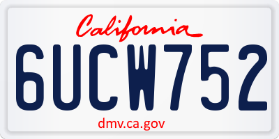 CA license plate 6UCW752
