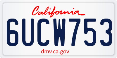 CA license plate 6UCW753