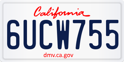 CA license plate 6UCW755