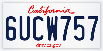 CA license plate 6UCW757