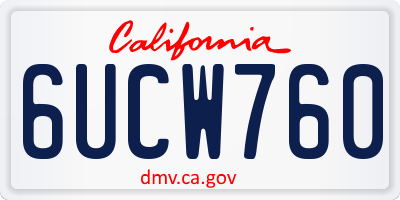 CA license plate 6UCW760