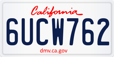 CA license plate 6UCW762