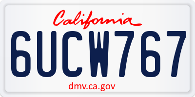 CA license plate 6UCW767