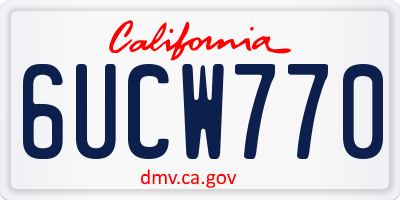 CA license plate 6UCW770