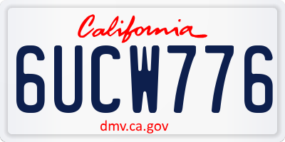 CA license plate 6UCW776
