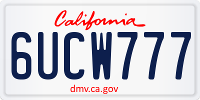 CA license plate 6UCW777