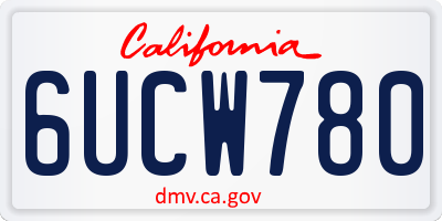 CA license plate 6UCW780