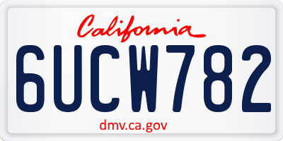 CA license plate 6UCW782