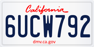 CA license plate 6UCW792