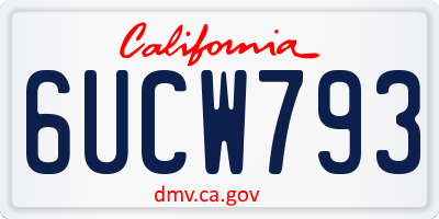 CA license plate 6UCW793