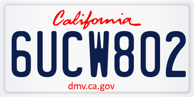 CA license plate 6UCW802
