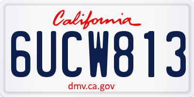 CA license plate 6UCW813