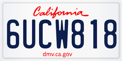 CA license plate 6UCW818