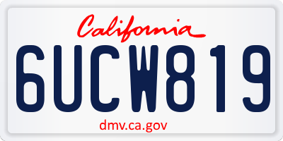CA license plate 6UCW819
