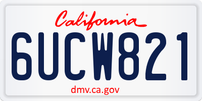 CA license plate 6UCW821