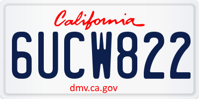 CA license plate 6UCW822