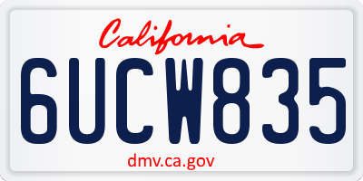 CA license plate 6UCW835