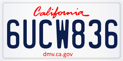 CA license plate 6UCW836