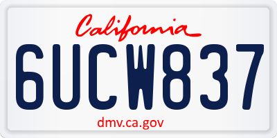 CA license plate 6UCW837