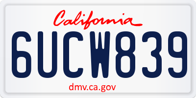 CA license plate 6UCW839
