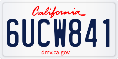 CA license plate 6UCW841