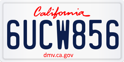 CA license plate 6UCW856