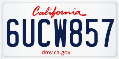 CA license plate 6UCW857