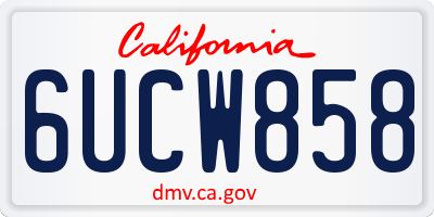 CA license plate 6UCW858