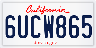 CA license plate 6UCW865