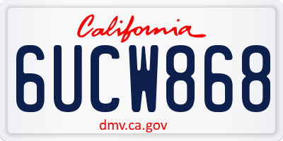 CA license plate 6UCW868