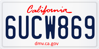 CA license plate 6UCW869