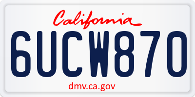CA license plate 6UCW870
