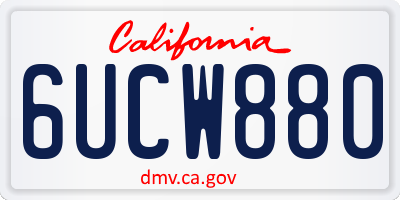 CA license plate 6UCW880