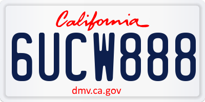 CA license plate 6UCW888