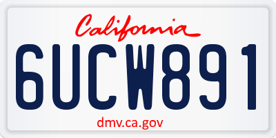 CA license plate 6UCW891