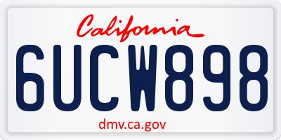 CA license plate 6UCW898
