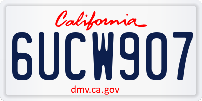 CA license plate 6UCW907