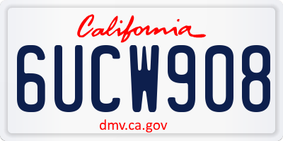 CA license plate 6UCW908