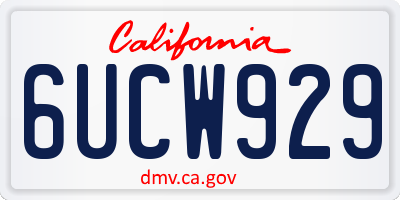 CA license plate 6UCW929
