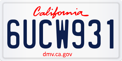 CA license plate 6UCW931