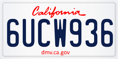 CA license plate 6UCW936