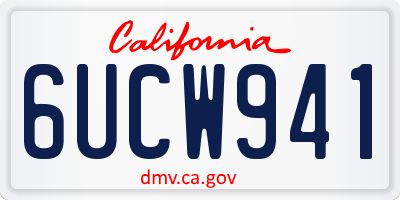 CA license plate 6UCW941